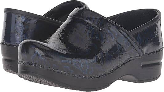 dansko professional grey tooled patent