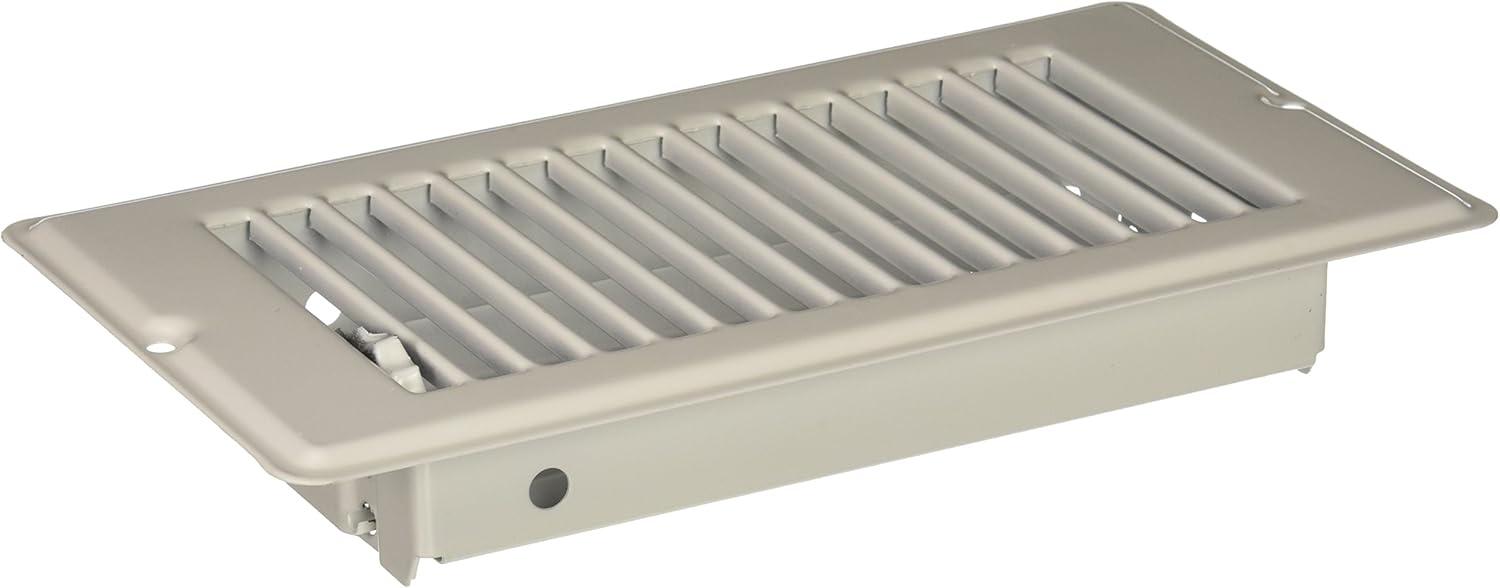 Registers, Grilles & Vents - DANCO Mobile Home RV Floor Register with 1-5/16 inch Drop, 4 inch x 8 inch, Steel, White, 1-Pack (62069)