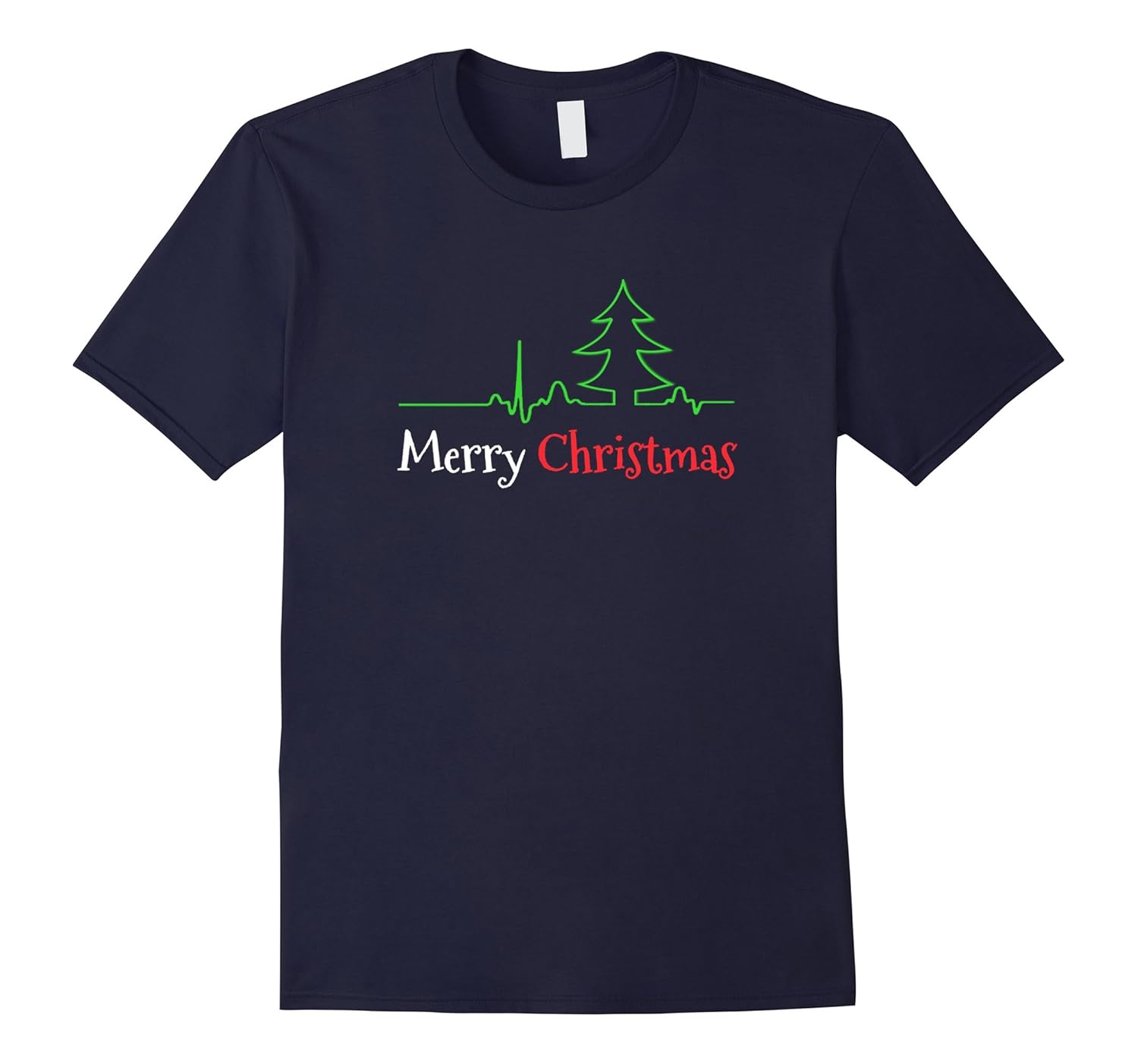 Merry Christmas Tree Heartbeat T-Shirt-ANZ