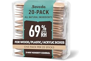 Boveda 69% Two-Way Humidity Control Packs For Plastic & Wood Humidifier Boxes & Zip Lock Bags – Size 60 – 20 Pack – Moisture Absorbers – Humidifier Packs – Hydration Packets in Resealable Bag