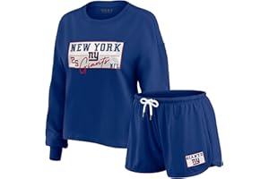 WEAR by Erin Andrews Women's NFL Heavy Rugby Jersey Long Sleeve T-Shirt & Shorts Lounge Set