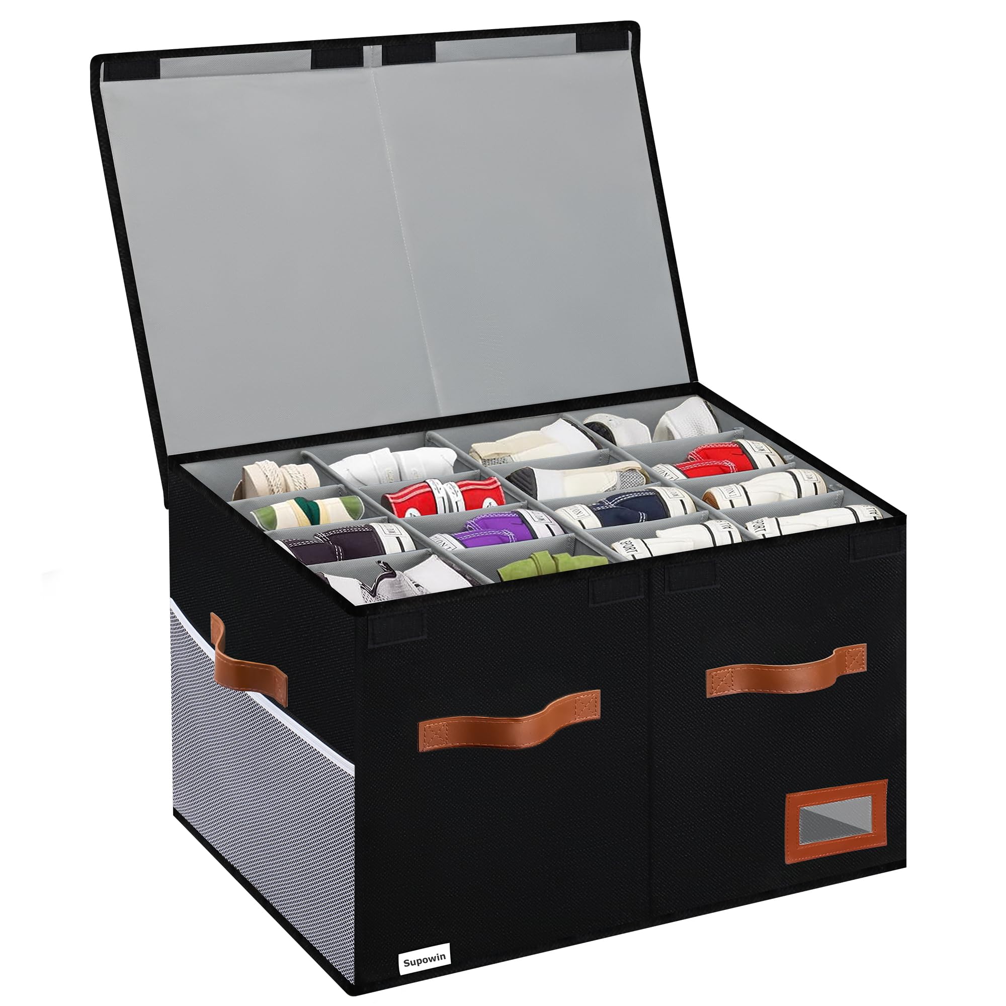 Supowin Shoe Organizer for Closet, Foldable Shoe