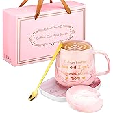 Sieral 2 Christmas Mom Gifts Coffee Mug Warmer & It Doesn't Matter How Old I Always Need You Mom Mug Set Auto Shut Off Smart Warmer Coaster for Desk Birthday from Daughter, Son