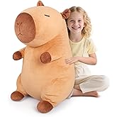 SuzziPals Giant Capybara Plush 30", Jumbo Soft Capybara Stuffed Animal, Giant Plush Toys Hugging Pillow for Stress Relief & Sleep Aid, Huge Cuddly Capibara Plushie Gift for Kids Adults