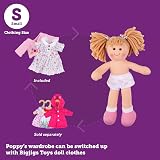 Bigjigs Toys Poppy Doll 28cm Soft Rag Doll White Floral Dress Pink Cardigan view 4