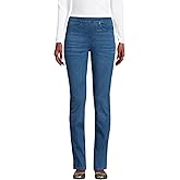 Lands' End Women's Starfish High Rise Knit Denim Straight Jeans