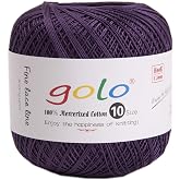 golo Crochet Thread Yarns for Begingers Size 10 Deep Purple Yarn 676