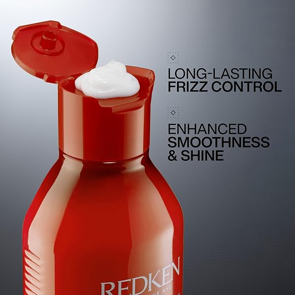 REDKEN FRIZZ DISMISS CONDITIONER | SULFATE FREE CONDITIONER FOR FRIZZY HAIR | MOISTURIZES AND SMOOTHS | PROVIDES SOFT, SILKY HAIR | LONG-LASTING FRIZZ CONTROL | HUMIDITY PROTECTION | ANTI FRIZZ