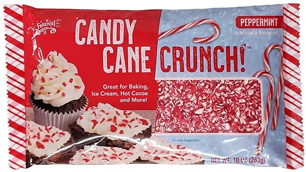 FESTIVAL CANDY CANE CRUNCH – PEPPERMINT GREAT FOR BAKING AND SNACKING! 10OUNCES 1 BAG