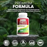 Best Naturals L-Arginine NO Booster 1300 mg 120 Veg Capsules view 5