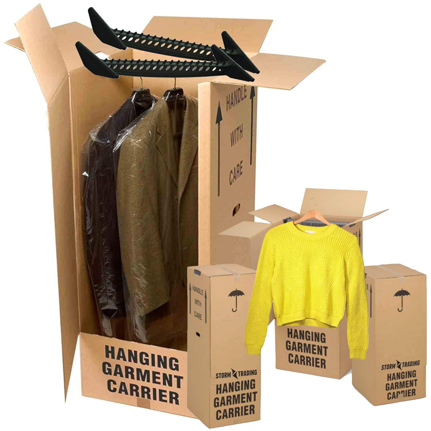 5 Large Strong Removal Moving Wardrobe Cardboard Boxes Amazon Co