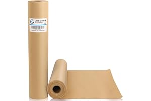 LOCONHA Wrapping Paper, Craft Paper, White Kraft Paper Roll 17.8"x 100ft for Gift Wrapping, Floor Covering, Bulletin Board, Arts Crafts, Bouquet Flower, Table Runner, Poster, Packing Paper for Moving Supplies (Brown)