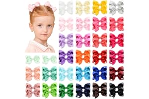 CHOICBABY 58pcs 3 Inches Grosgrain Ribbon Pinwheel Hair Bows Alligator Clips Hair Barrettes Accessories for Baby Girls Kids Toddlers Teens 29 Colors in Pairs