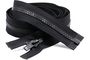 #5 Separating Sewing Zipper for Jacket: YZSFIRM 2Pcs Black 27 inch Plastic Zippers - Replacement Coat Open End Zipper Bulk