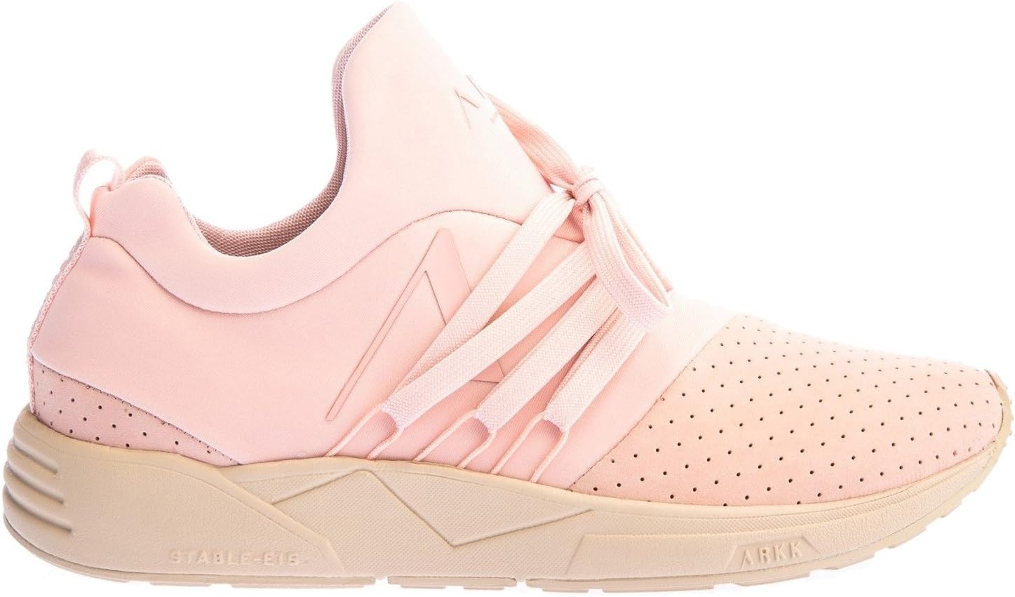 Arkk Raven Nubuck Ladies Trainer in Dusky Pink