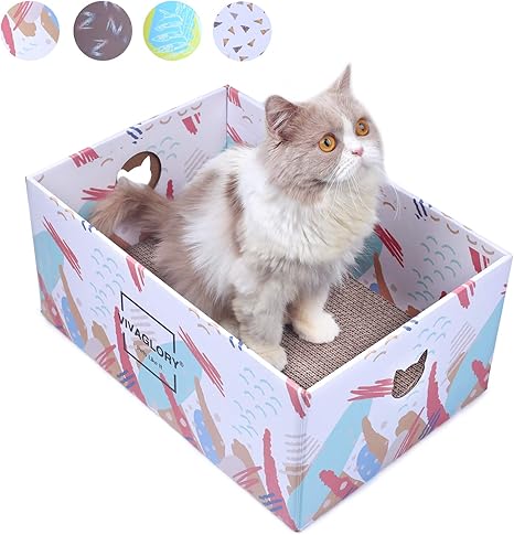 Vivaglory Diy Griffoirs Pour Chats Polyvalent Maison Griffoir Pour Chat Avec Carton Ondule Solide Chat Griffoirs Pour Grand Chat Taille 43 28 cm Peinture Coloree Amazon Fr Animalerie