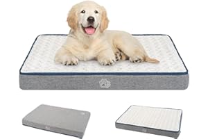 EMPSIGN Reversible Cool and Warm Dog Bed for Crate Pad, Pet Beds with Washable and Removable Cover, Dogs Crate Beds Sleeping Mats, Beds for Dog Crate for Large Medium Small Dogs, Grey