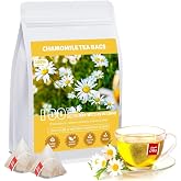 Chamomile Tea Bags, 100% Natural Dried Chamomile Tea Flowers Loose Leaf Premium Herbal Tea No Sugar/Gluten, Caffeine Free-100 Count (Pack of 1)