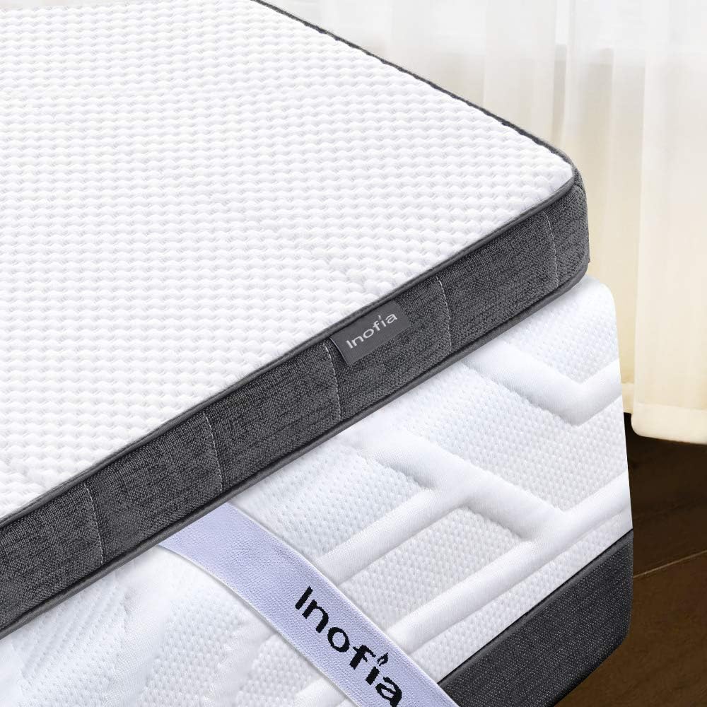 Inofia King Gel Memory Foam Mattress Topper with Cover,3" Gelgem