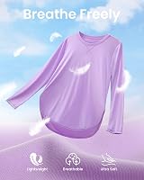 G4Free Women’s UPF 50+ Long Sleeve Activewear Shirt Purple view 4