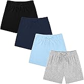 Resinta 4 Packs Unisex Baby Toddler Cotton Shorts Baby Pull-on Shorts with Drawstring Soft Summer Clothes for Daily Wear