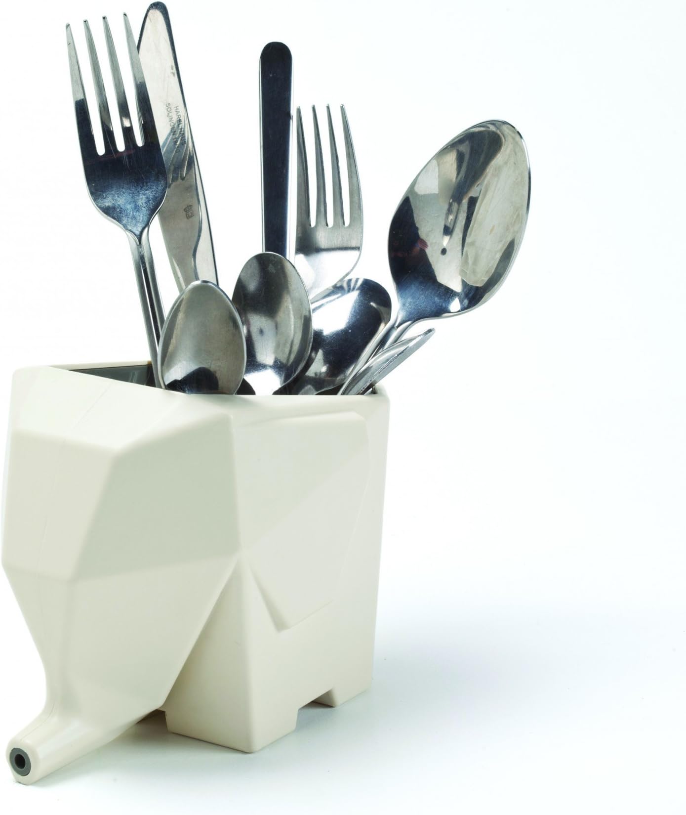 Catchin24 Elephant Kitchen Cutlery Drainer Bathroom Tooth Brush Holder (16 X 10 X 11.5 cm, Off White)