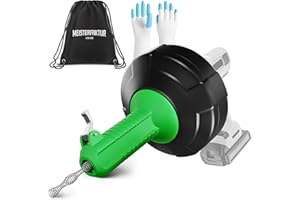 MEISTERFAKTUR drain snake [25FT] - Auto Feed - Ideal plumbing snake for sink and drain unblocking - Solid drain auger for real DYIs! (25 FT - 1/4 inch)