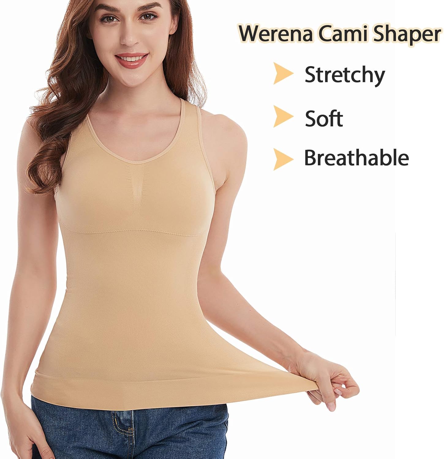 Womens Slimming Tank Tops with Built in Bra Tummy Control Shapewear Cami Seamless Body Shaper Compression Top at  Women’s Clothing store