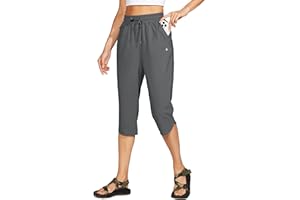 Willit Women's Swim Capris Pants Quick Dry Swimming Board Beach Athletic Capris with Pockets Lightweight UPF 50+ 18"