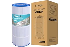 Poolzilla Replacement for Pool Filter Pentair CC100, CCRP100, PAP100, PAP100-4, Unicel C-9410, R173215, Filbur FC-0686, 59054200, 160316, 160354, SP100 Predator 100, (L x OD: 23 5/8” x 10 1/16”)