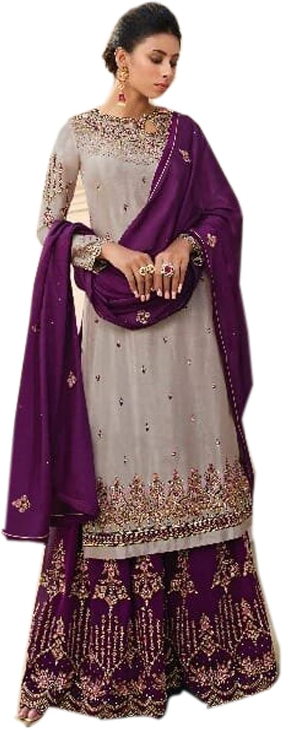 Muslim Wear Pakistani Sharara Suit Hijab Eid Special Dress 5421 d: Amazon.in: Clothing & Accessories