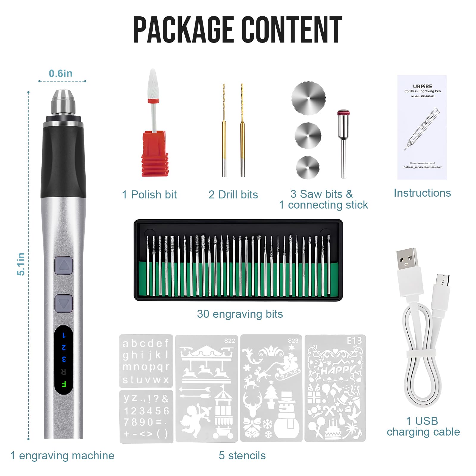 [Upgrade 2-Way Rotary] Electric Engraving Pen with 37 Bits, Cordless Engraver Pen USB Rechargeable, Portable DIY Rotary Engraver Machine for Jewelry Wood Glass Stone Carving (Silver)