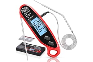 Zewwen Meat Thermometer, Instant Read Food Thermometers for Cooking with Dual Probes, Big Backlight Screen & Calibration, Dig