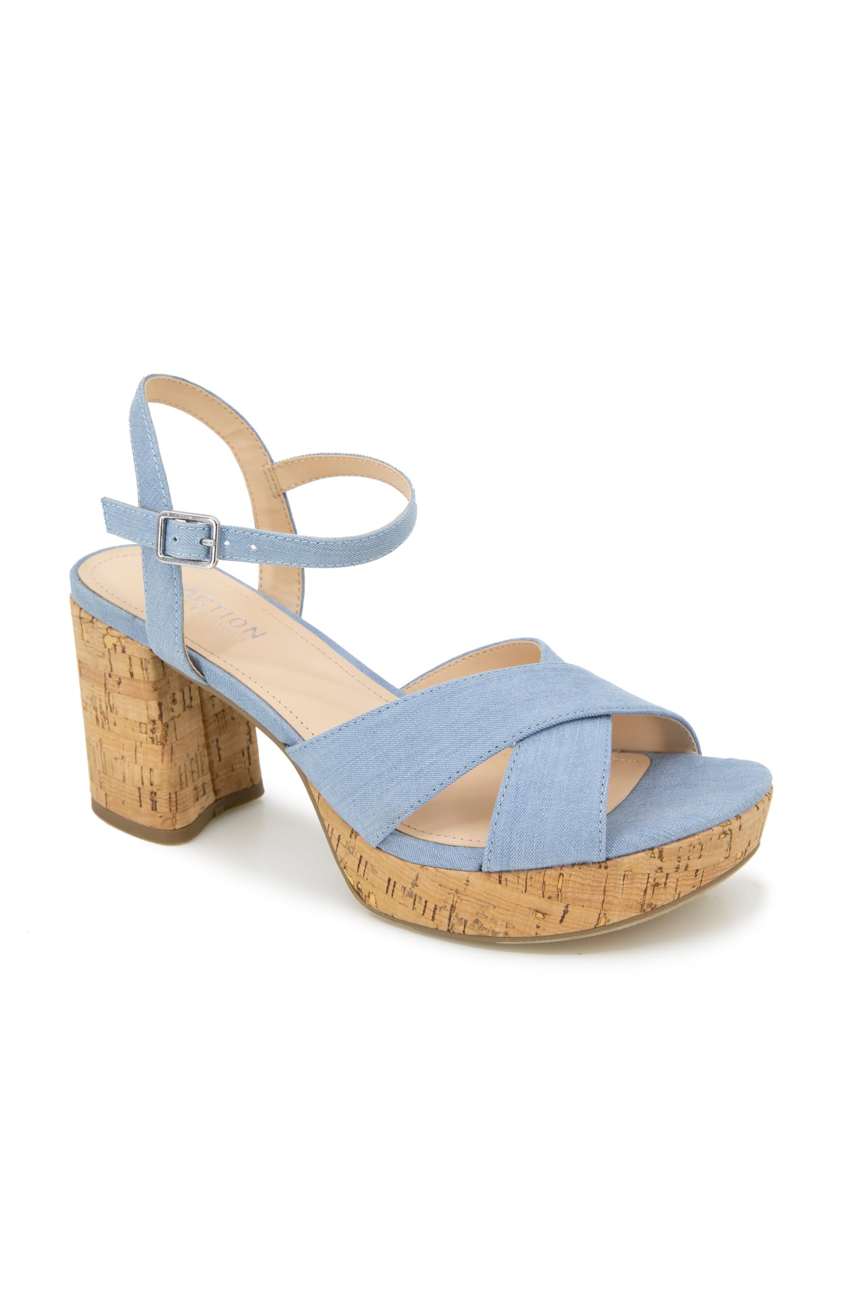 KENNETH COLE Reaction Womens REEVA PLATFORM DENIM FABRIC 8.5