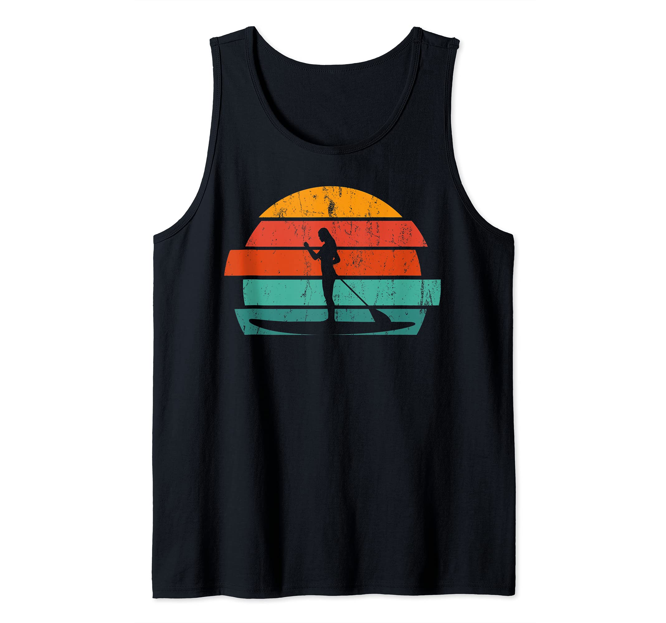Retro Stand Up Paddlling Paddleboarder Water Sport Ocean SUP Tank Top