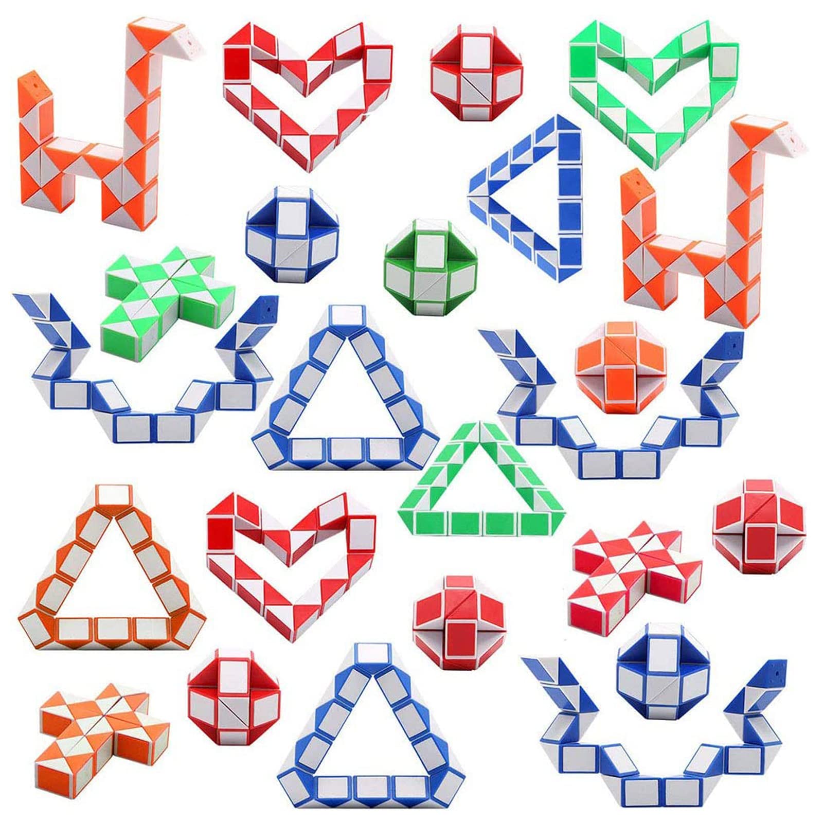 wohot Party Bag Fillers for Kids, 24 Packs 24 Blocks Magic Snake Cube, Fidget Toys for Boys Girls for Party Favours, Classroom Prizes Rewards,Return Gift,Goodie Bags Stuffers