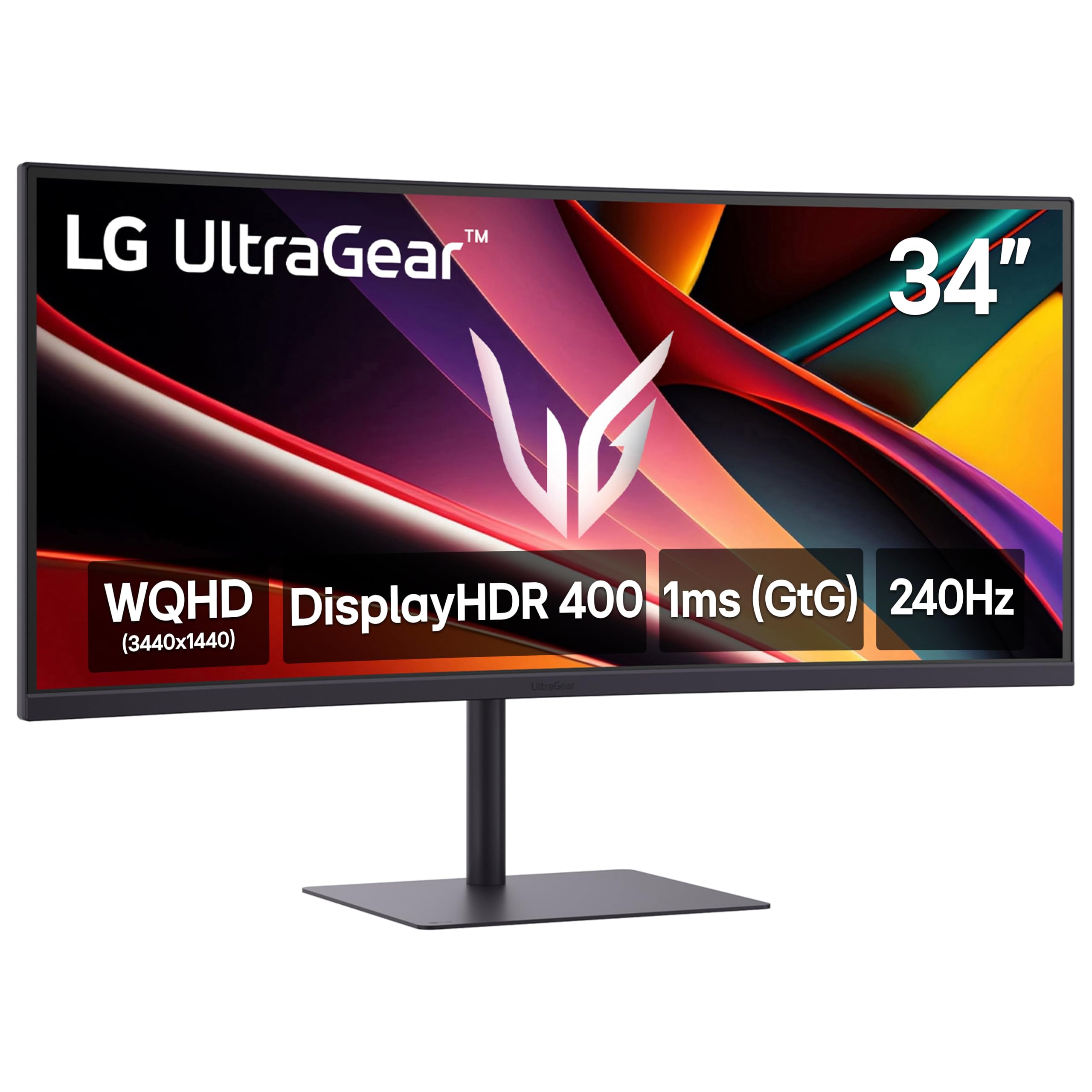 LG 34G630A-B 34-Inch Ultragear WQHD (3440 x 1440) Curved Gaming Monitor, 240Hz, 1ms, FreeSync Premium, DisplayHDR 400, Built-in Speaker, HDMI, DisplayPort, USB Type-C, Tilt/Height/Swivel Stand, Black Image LG 34G630A-B 34-Inch Ultragear WQHD (3440 x 1440) Curved Gaming Monitor, 240Hz, 1ms, FreeSync Premium, DisplayHDR 400, Built-in Speaker, HDMI, DisplayPort, USB Type-C, Tilt/Height/Swivel Stand, Black Image