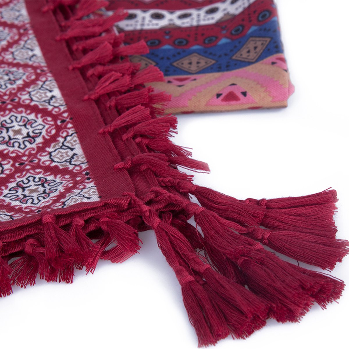 EVRFELAN Women Boho Scarf Tassel Shawl Tapestry Tablecloth Beach Towel Picnic Throw Wall Hanging Yoga Mat Ladies Cotton Scarves by Popular Handicrafts (Red2)