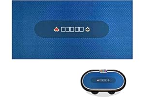 Luckin Sports 108 X 56 Inches Texas Hold'em Professional 10 Players Poker and Gambling Tablecloth, 100% Durable Fabric Felt, Dustproof and Waterproof, Washable and Ironable (Blue)