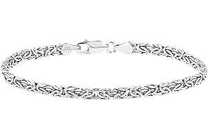 Miabella Italian 925 Sterling Silver or 18K Gold Plated 4mm Byzantine Link Chain Anklet Ankle Bracelet for Women, Made in Italy