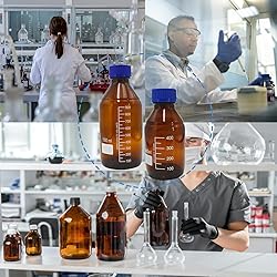 ZYNXTAR 4 Pack Amber Borosilicate Glass Storage