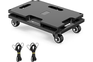 SOLEJAZZ Furniture Mover Dolly 4 Wheels Heavy Duty Small Furniture Moving Dollies Rollers with 4 Wheels 440 Lbs Capacity Rolling Platform Interlocking Design Flat Dolly with Wheels, Black, 1 Pack