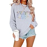 BANGELY Magical Sweatshirt Women Cute Embroidered Magic Princess Sweater Family Vacation Shirt Casual Long Sleeve Top