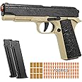 Toy Gun, 1911 Semi Auto Pistol Gun Toy for Boys, Empty Shell Ejecting Toy Gun with 120 Soft Bullets, Realistic Gun Toy Model, Kids Plastic Toy Pistol for 8+ (Sand)