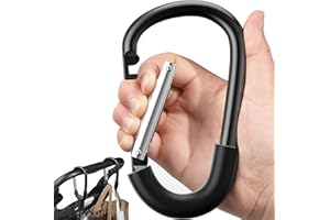SURDOCA Stroller Hooks, Heavy-Duty Universal Stroller Clips for Bags, Large Carabiner Hook Stroller Accessory for Mom, Baby T