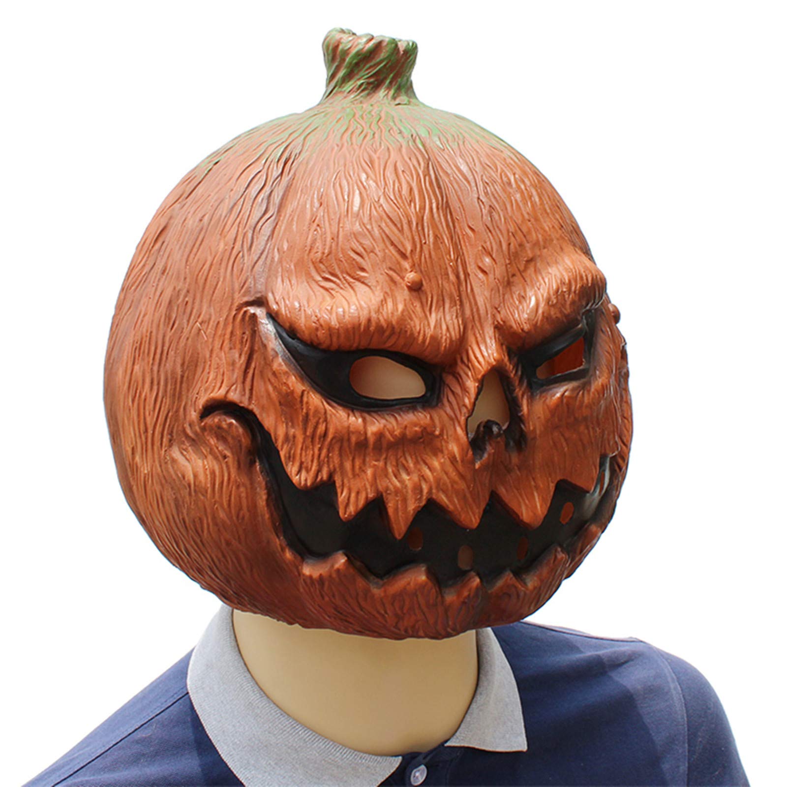 HAORONG Deluxe Novelty Halloween Costume Party Latex Pumpkin Head Mask