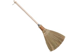 Natural Whisk Sweeping Hand Handle Broom - Vietnamese Straw Soft Broom for Cleaning Dustpan Indoor - Outdoor - Decorative Bro