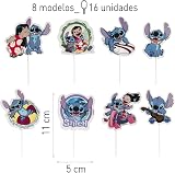 dekora Lilo & Stitch Cupcake Toppers 16 Pcs 8 Designs Food Safe view 2