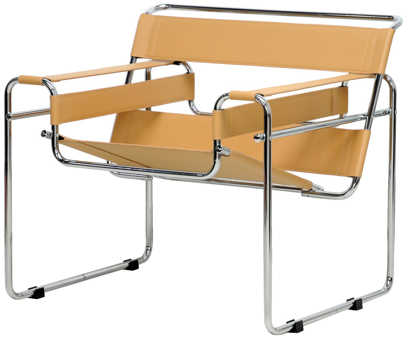 Baxton Studio Jericho Leather Mid-Century Modern Accent Chair, Tan