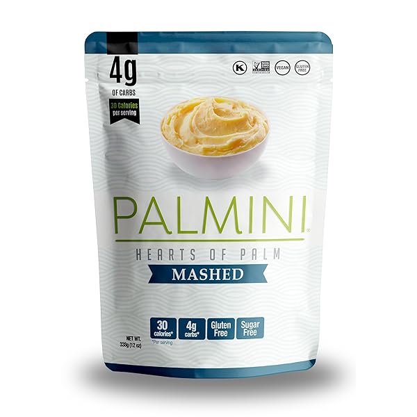 PALMINI MASHED | LOW-CARB, LOW-CALORIE HEARTS OF PALM MASH | KETO, GLUTEN FREE, VEGAN, AND NON-GMO | AS SEEN ON SHARK TANK | (12 OUNCE POUCH – PACK OF 1)